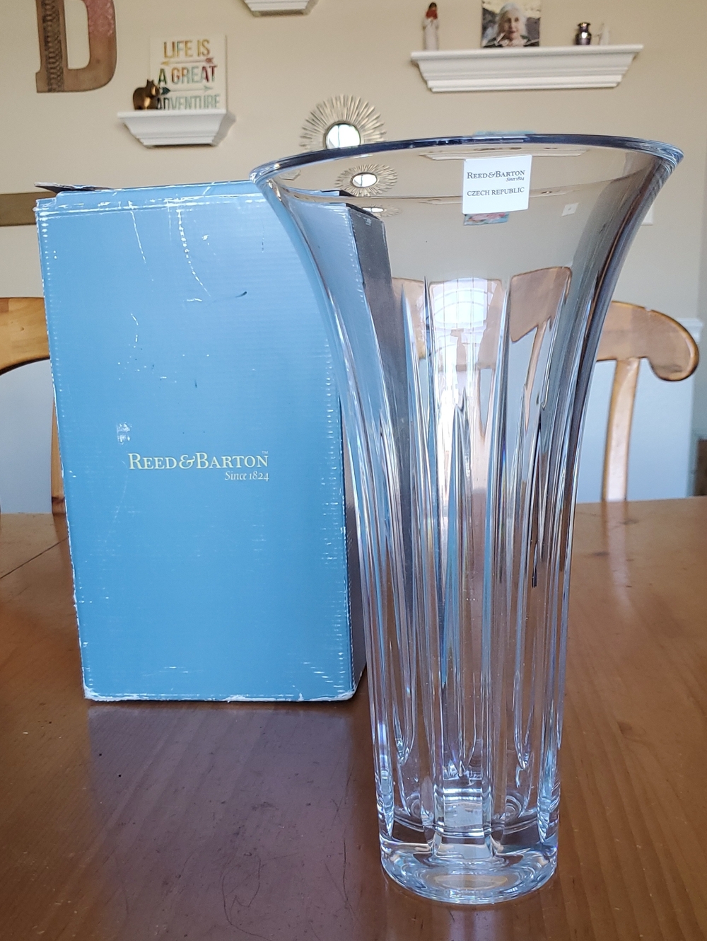 Reed & Barton Soho Lead Crystal Fluted Vase